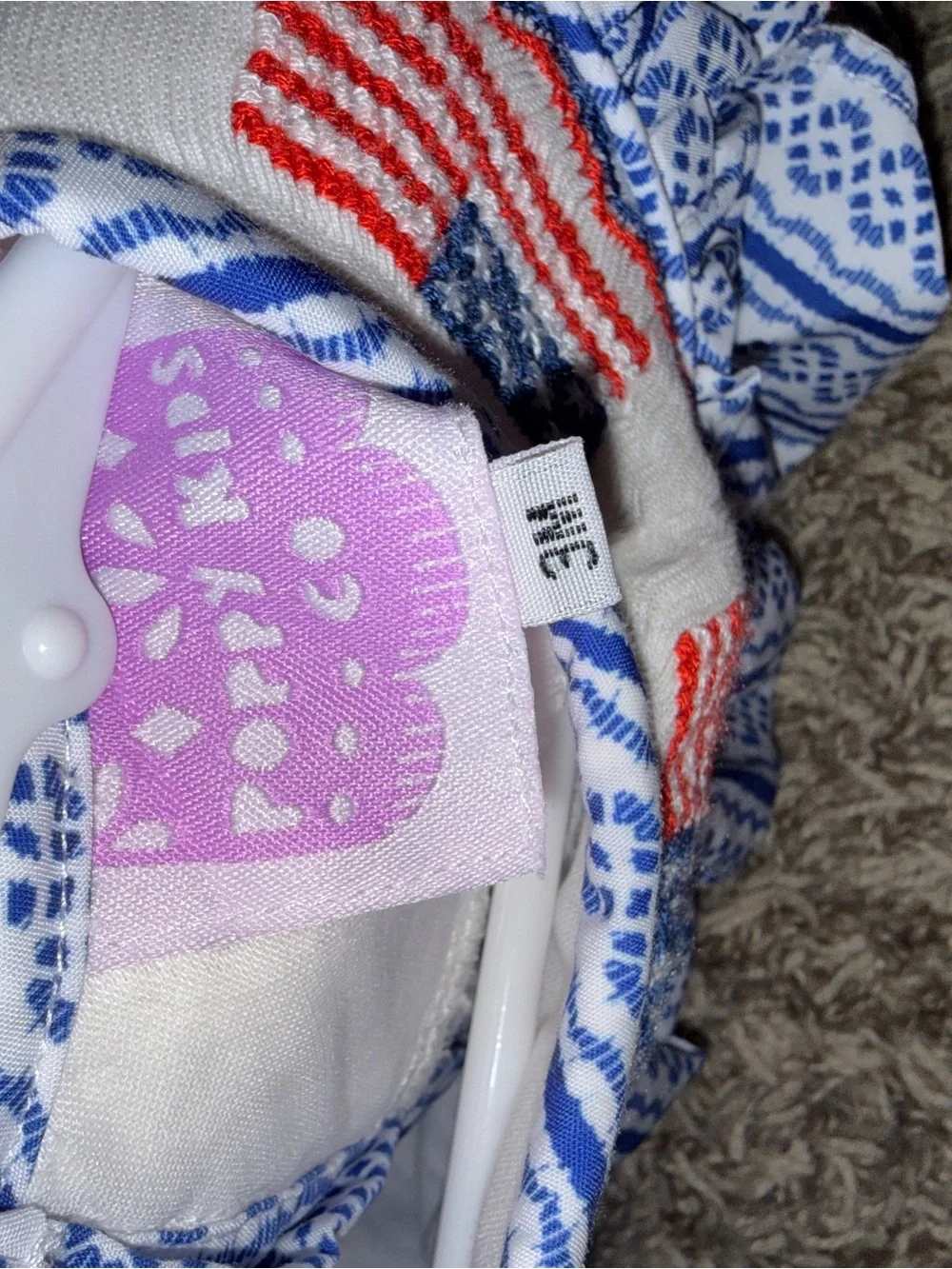 Blue & White American Flag Smocked Baby One-Piece
